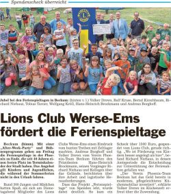 Lions Club fördert Ferienspieltage 2018 klein